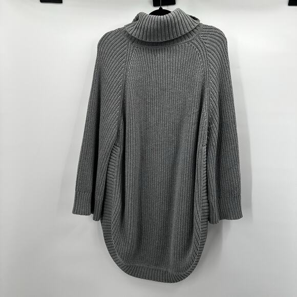 Ugg Sweater Womens Large Gray Chunky Raelynn Turtleneck Ribbed Oversized - Picture 4 of 12